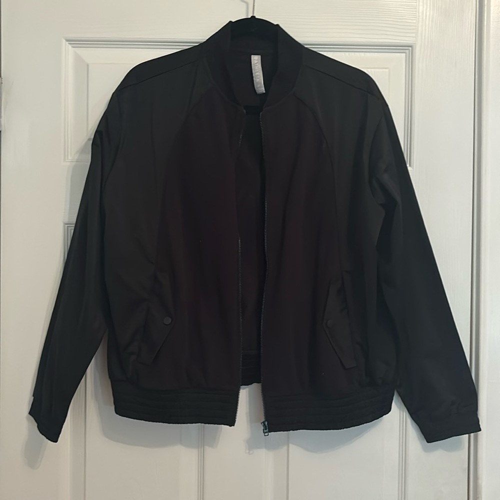 Athleta Fleece and Nylon Bomber Jacket